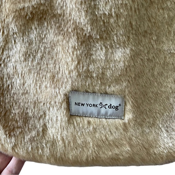 New York Dog Designer Coat Faux Fur Suede Gold Hardware Elegant Wam Size XS - Picture 10 of 12